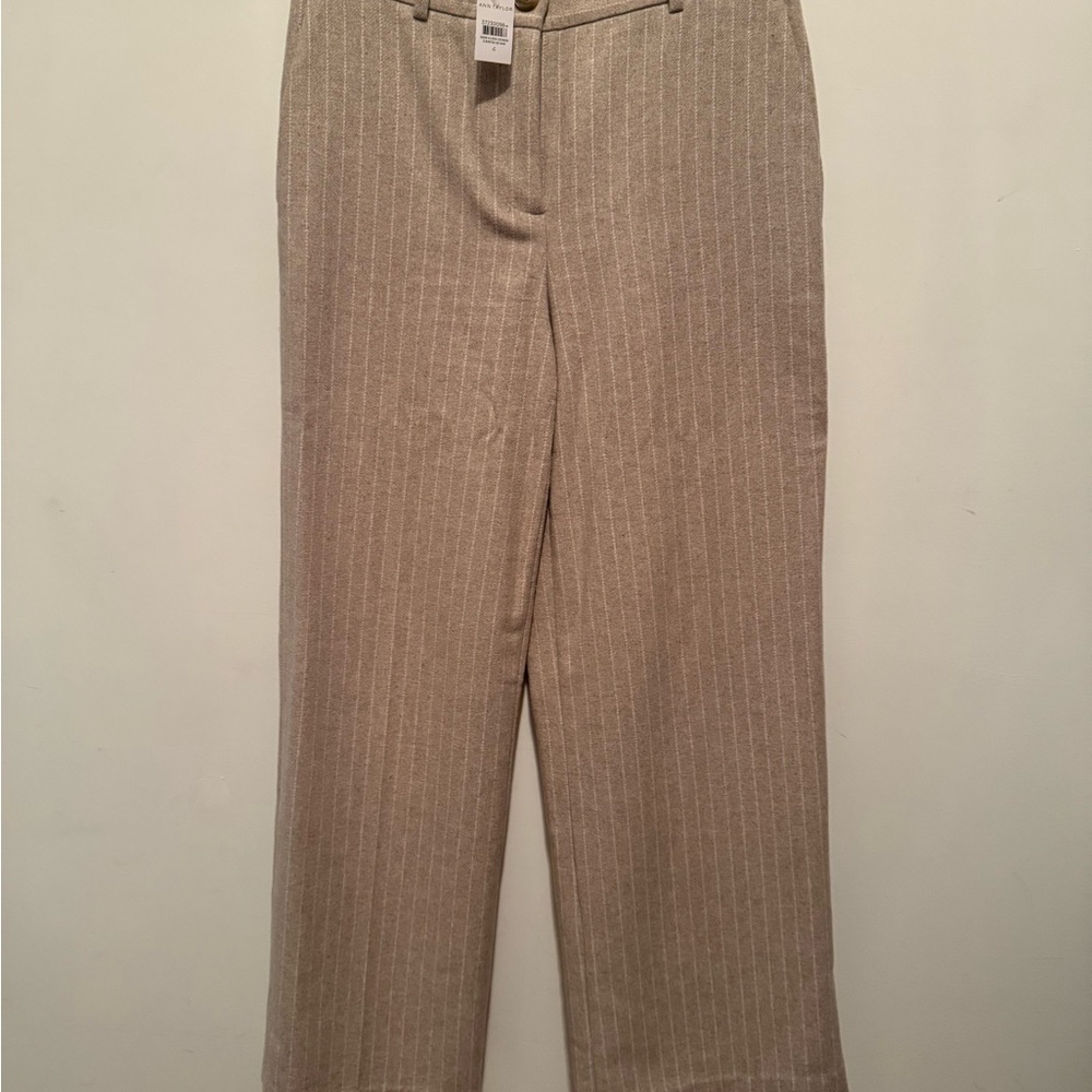 Ann Taylor Tan Pinstripe Trousers
